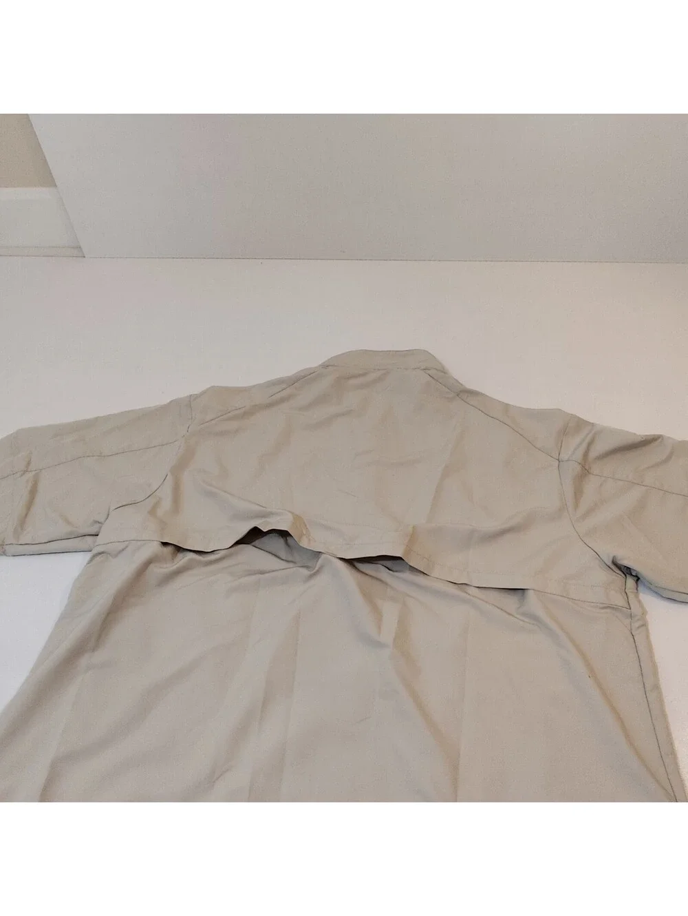 Nike Golf Windbreaker Mens Large Tan Beige 1/4 Zip Short Sleeve 